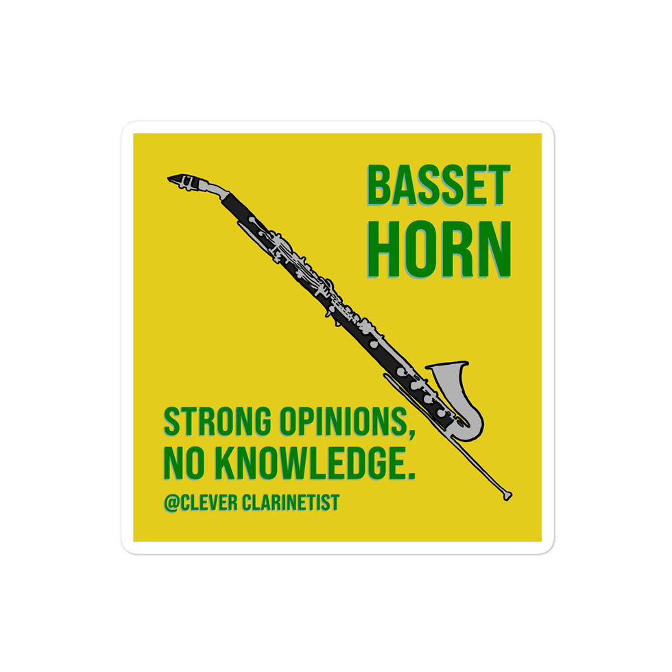 Thumbnail: Basset Horn Strong Opinions, No Knowledge Square Stickers