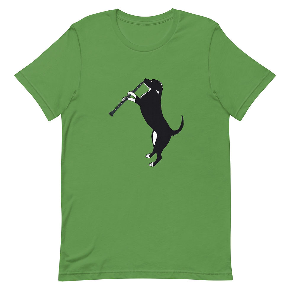Thumbnail: Miko Dog and Clarinet Unisex t-shirt