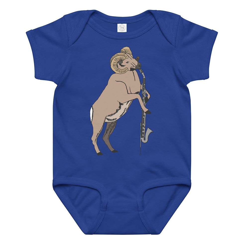 Thumbnail: Aries Ram Basset Horn Baby jersey bodysuit