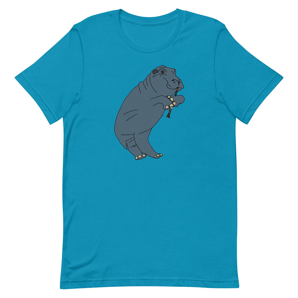 Thumbnail: Hippopotamus and E-flat Clarinet Unisex t-shirt
