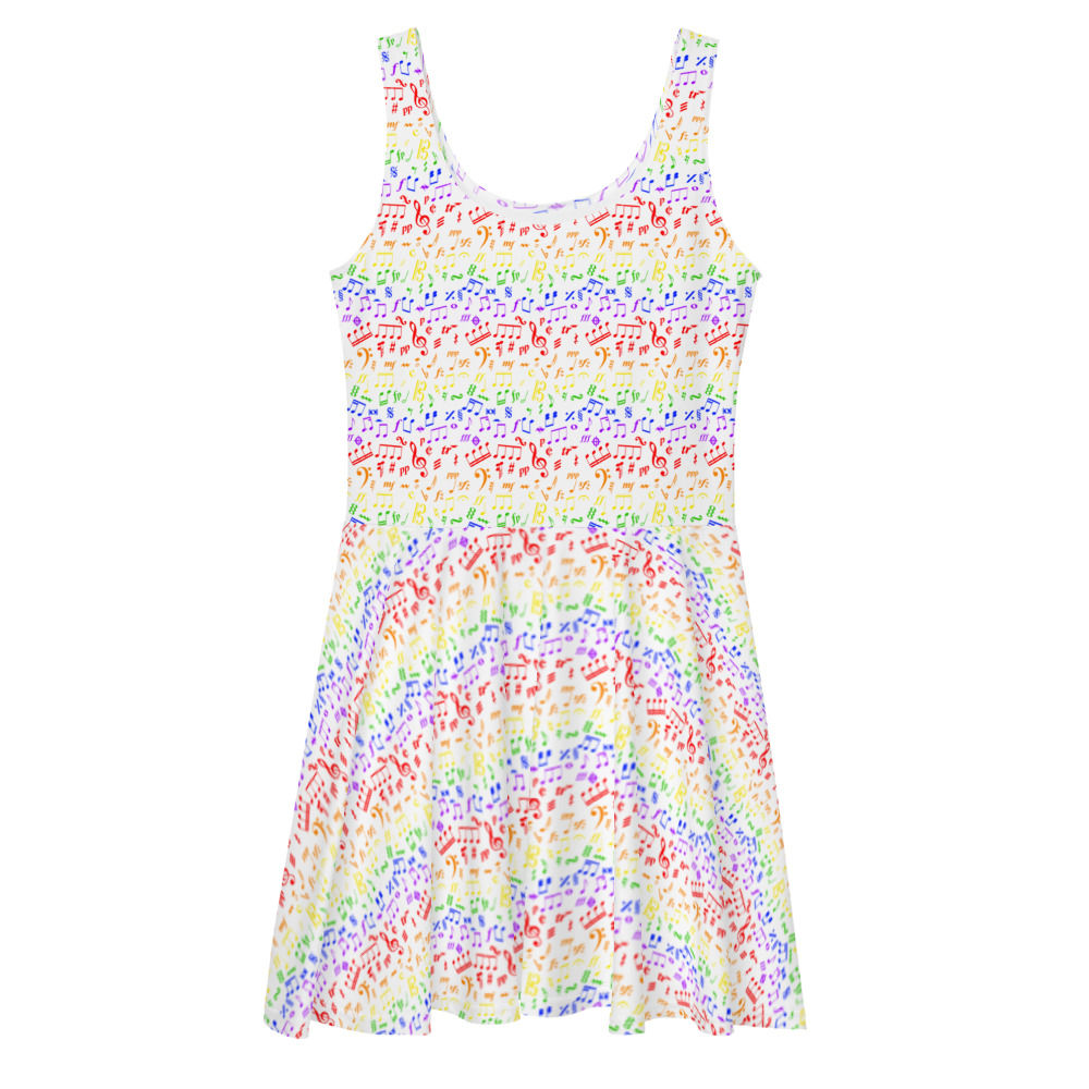 Rainbow Music Notes & Symbols Mini Dress