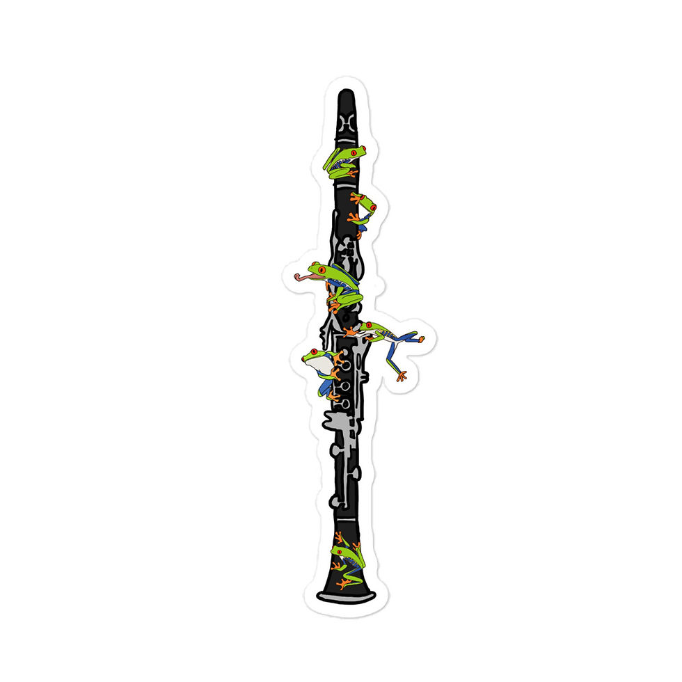 Thumbnail: Red-Eyed Tree Frogs and Clarinet stickers
