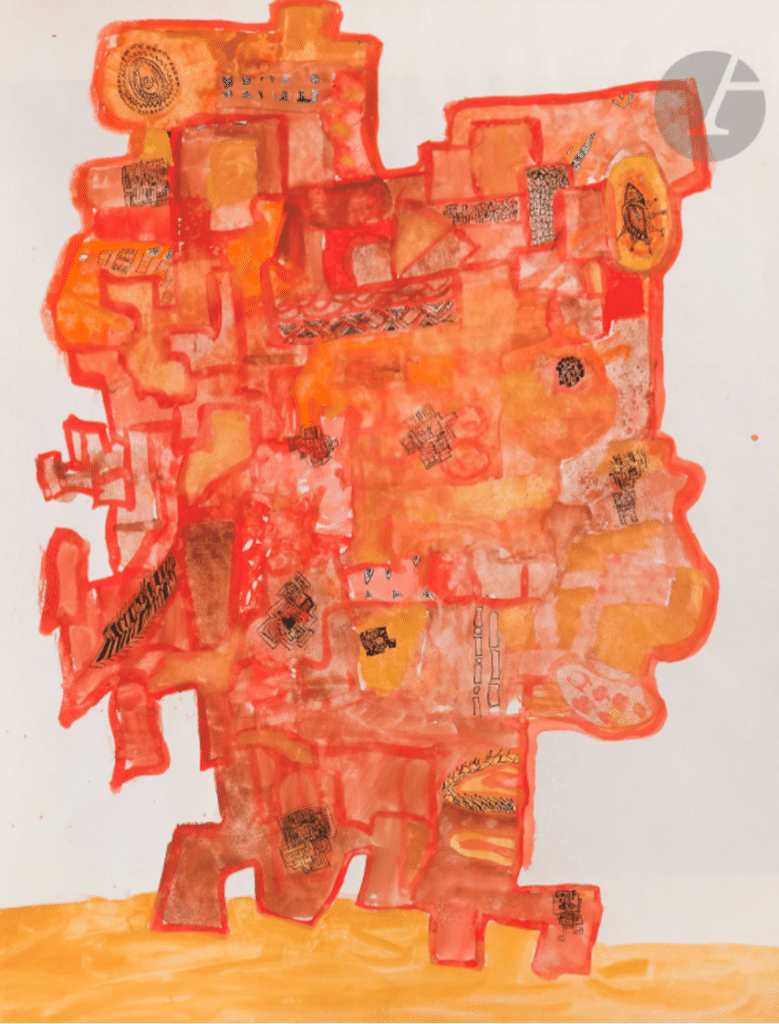 Composition - 1970 | Gouache & encre | 65 x 50 cm
