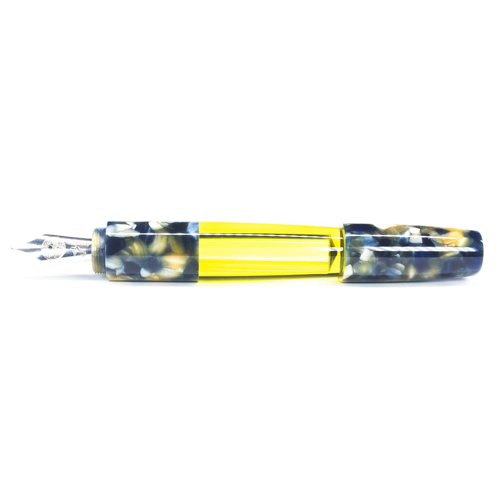Thumbnail: Venice Piccolo (Pocket Pen) Blue Yellow Crushed