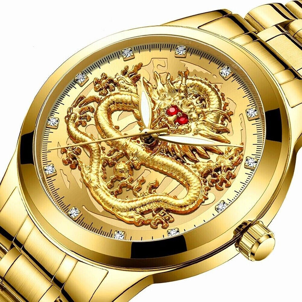 Miniatura: Business Gift Waterproof Gold Men's Diamond Quartz Watch Classic Stainless Steel