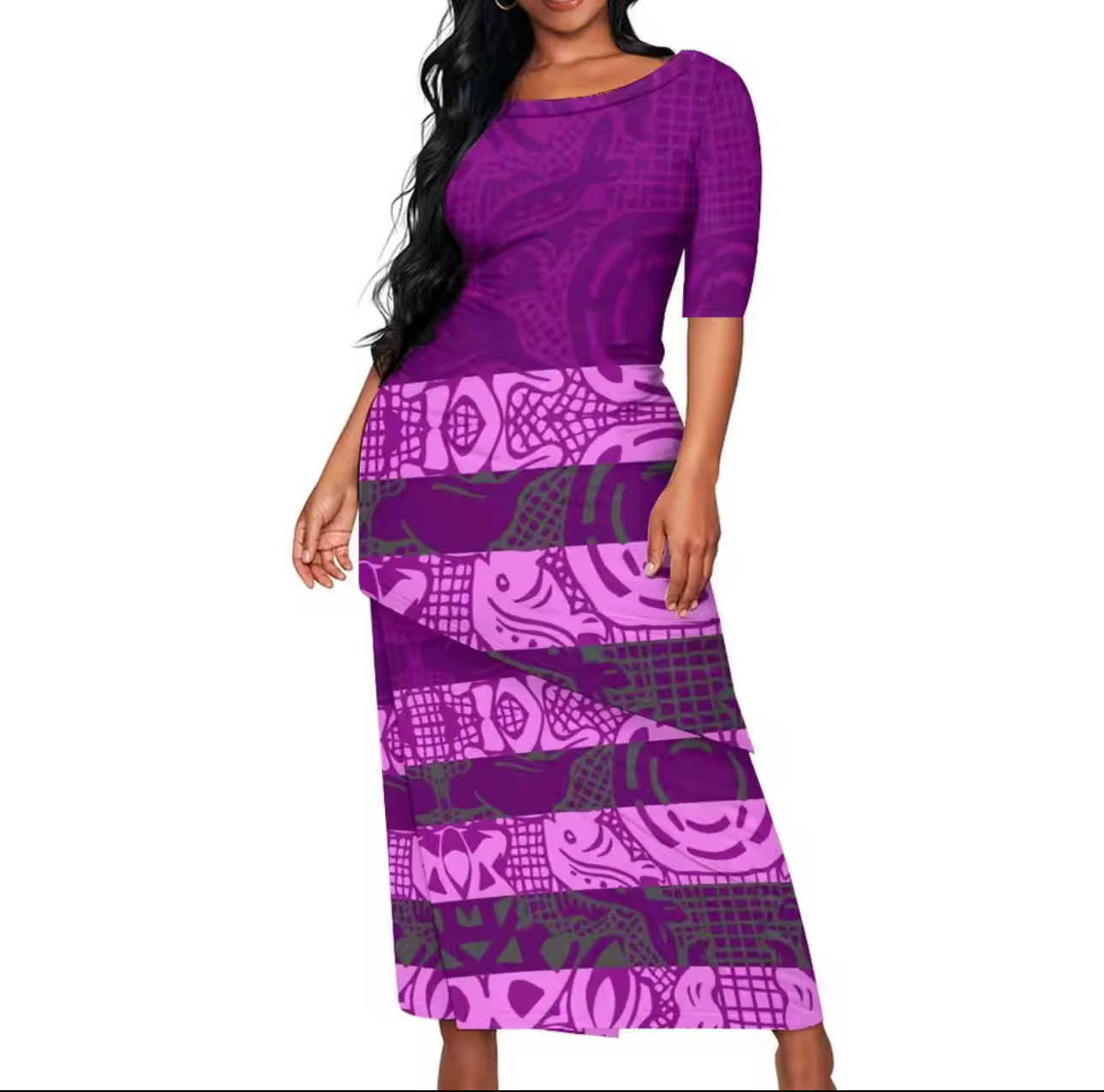 Tivaevae Puletasi Quarter Sleeve