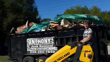 Anthony's junk removal dump trailer loaded with debris Cape Coral FL
