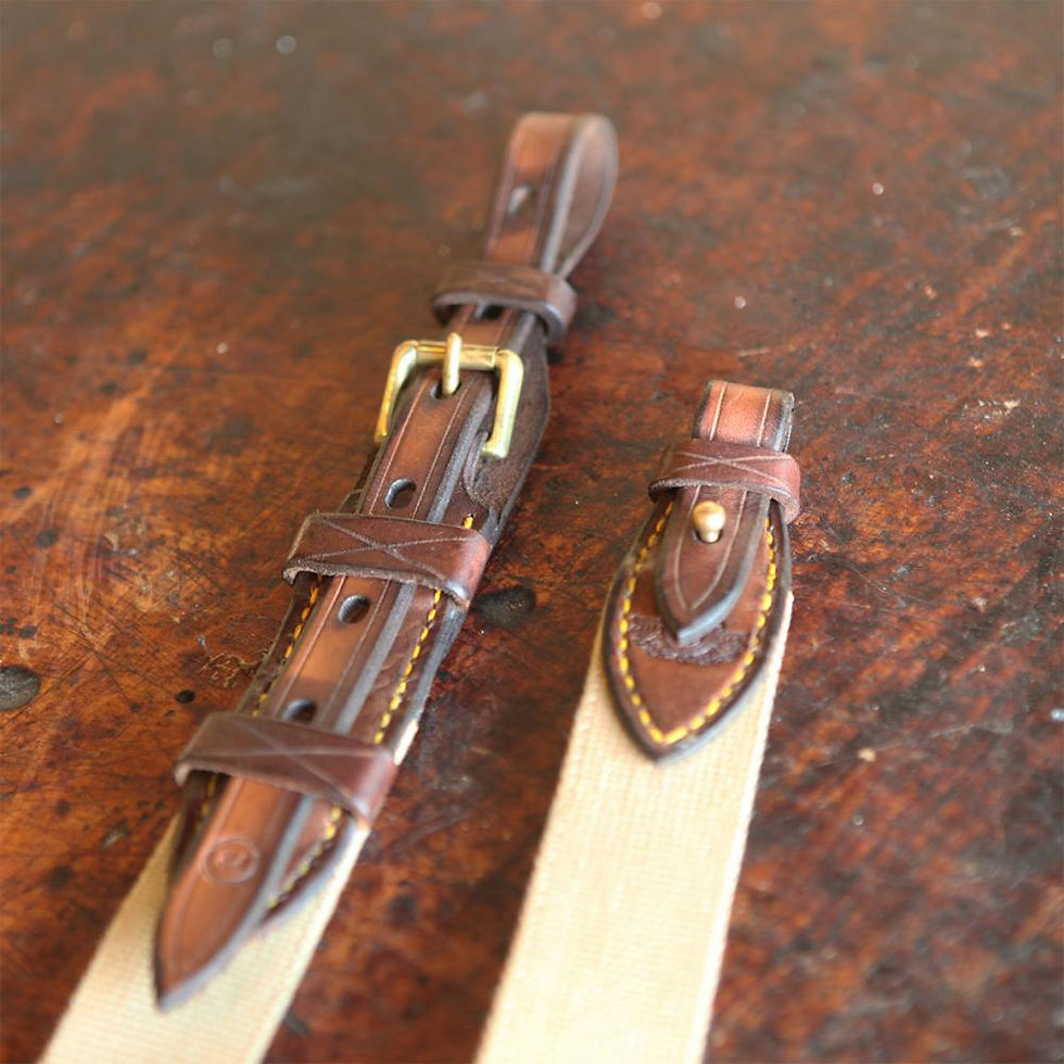 Els & Co Leather Graaff Reinet canvas and leather Safari rifle sling 50mm