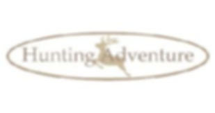 logo Hunting Adventure - cicle with name and jumping stag.
