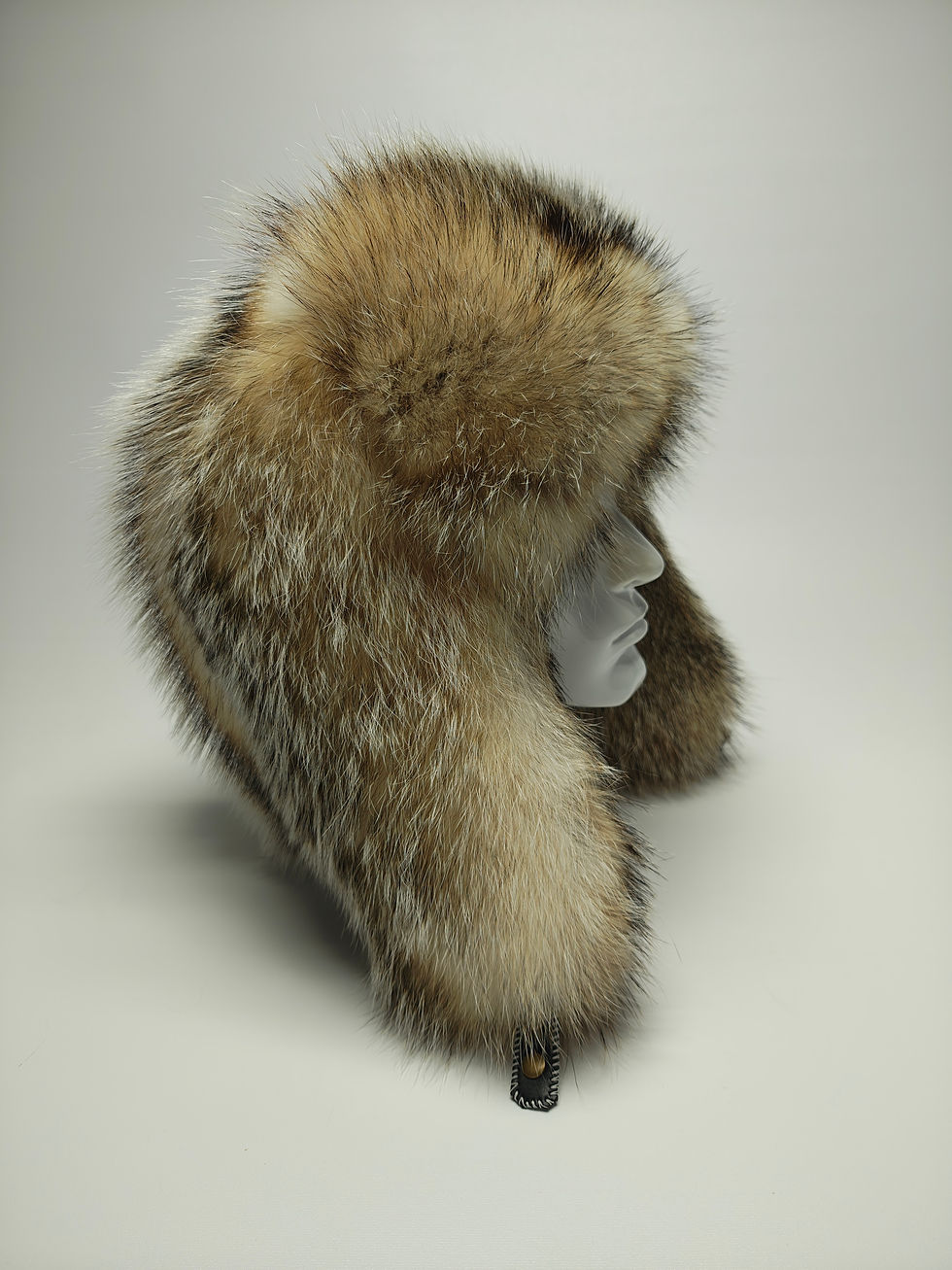 Thumbnail: Badger Fur Trapper Hat.  Extra Fancy. XL