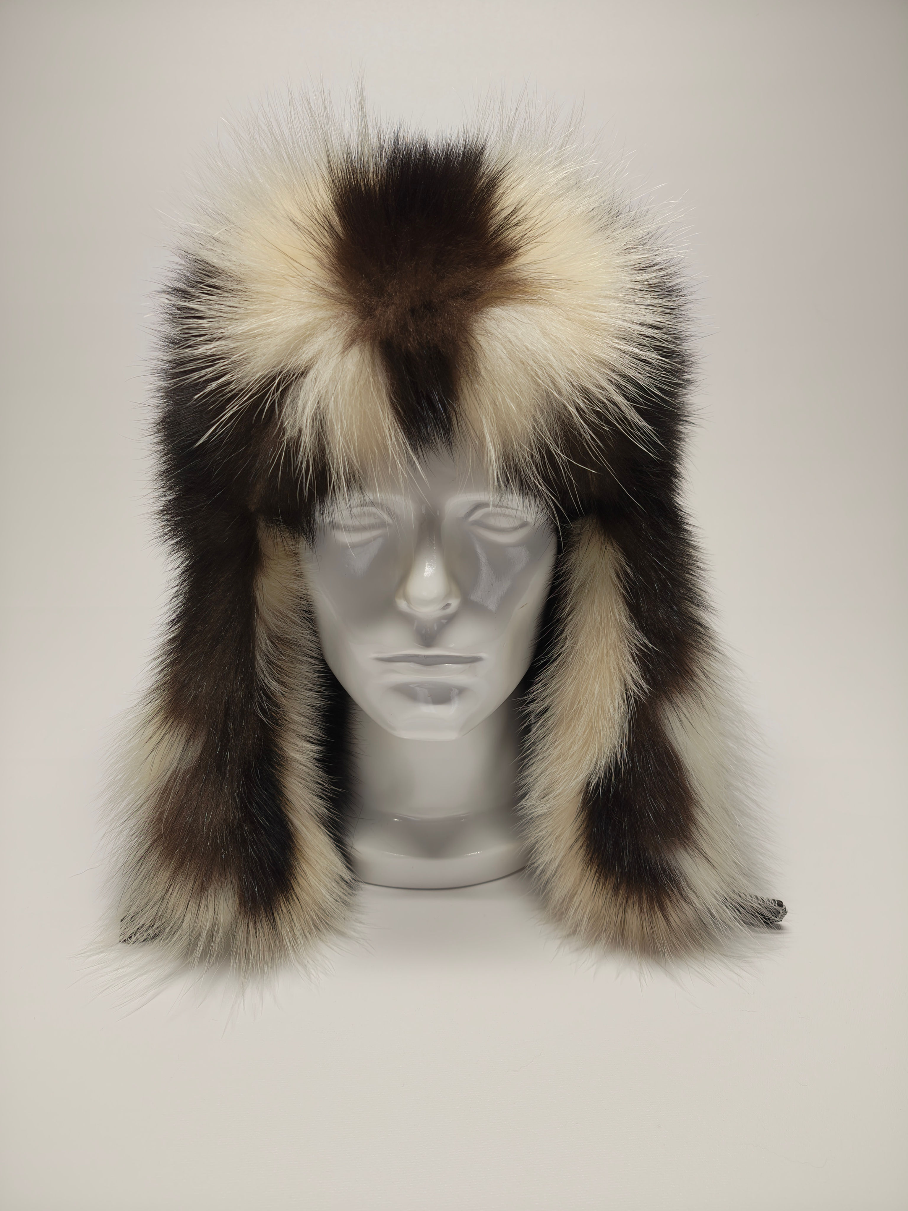 Skunk Fur Trapper Hat.  Extra Fancy 2XL
