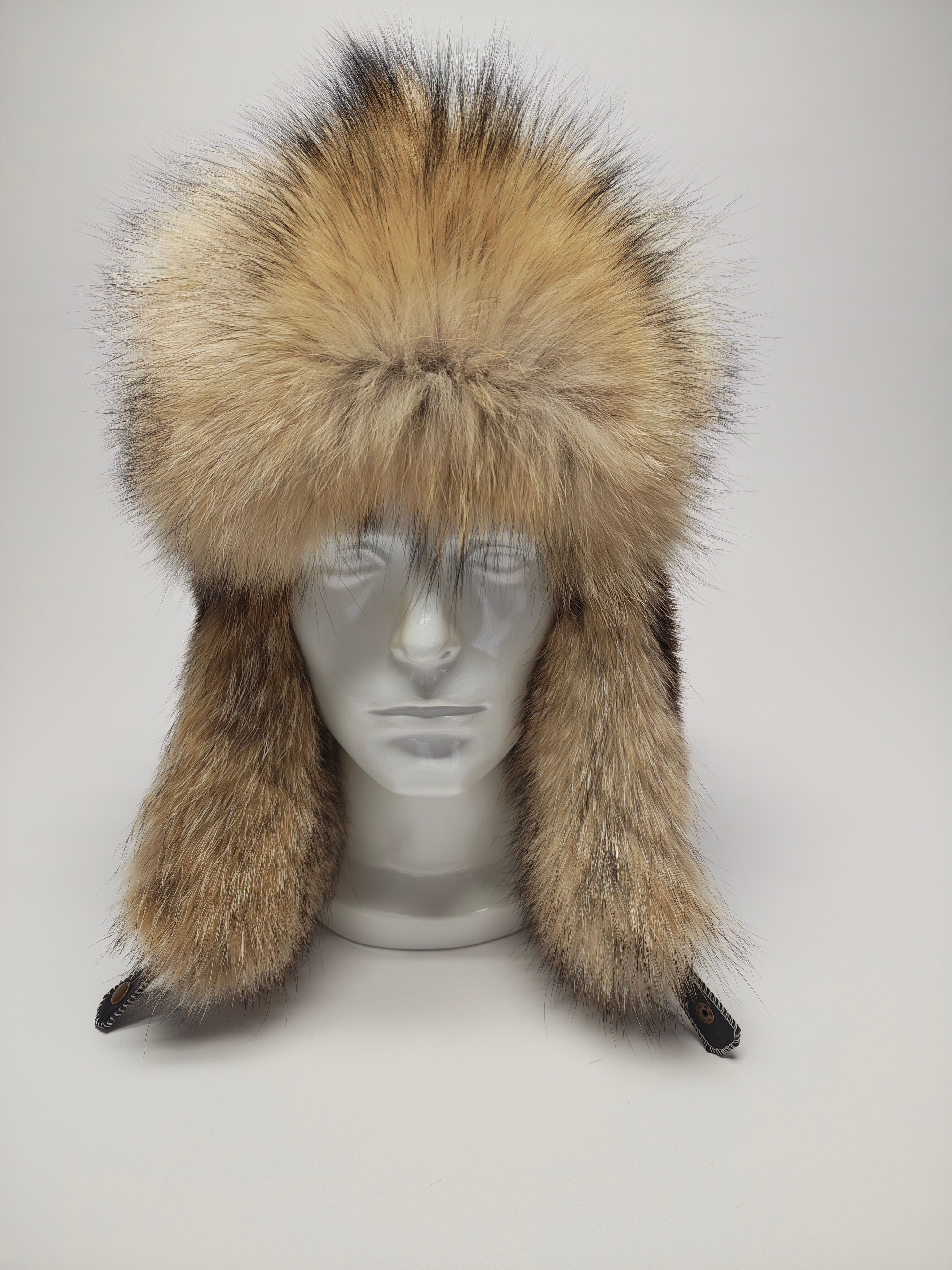 River Otter and Coyote Trapper Hat.  XL