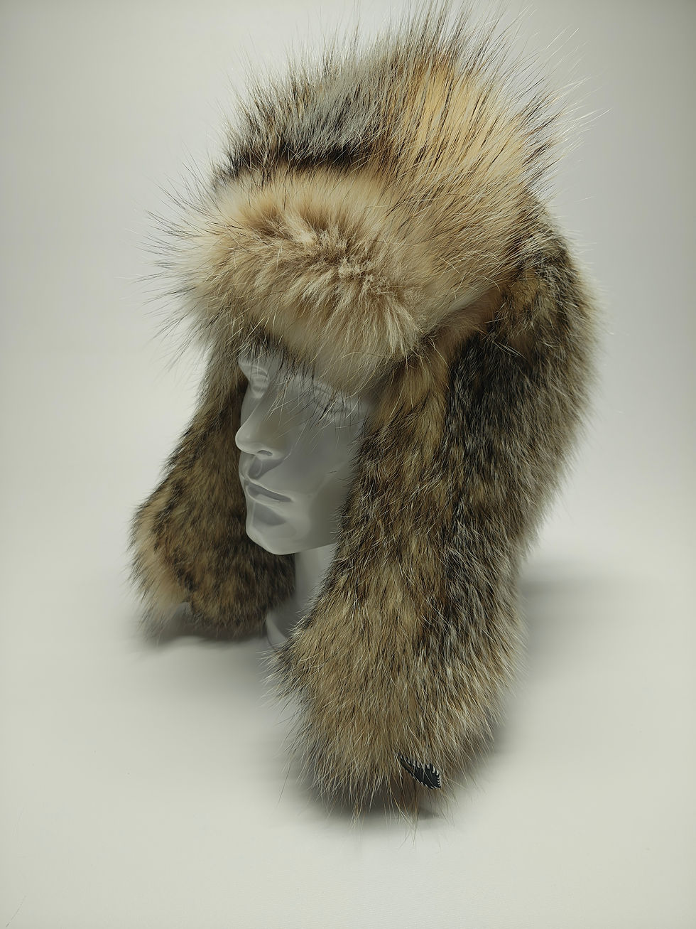 Thumbnail: Badger Fur Trapper Hat.  Large