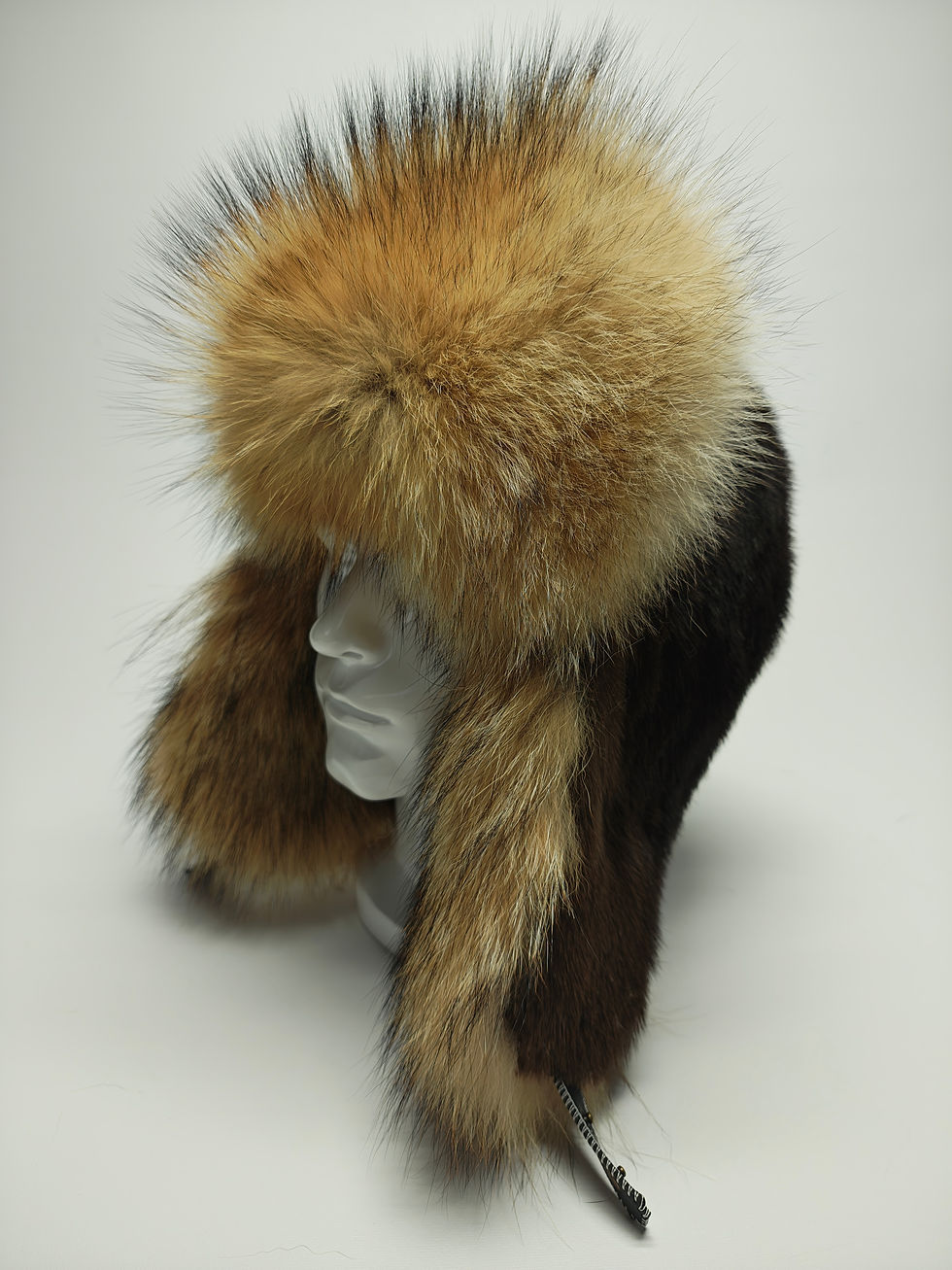 Thumbnail: River Otter and Coyote Trapper Hat.  XL