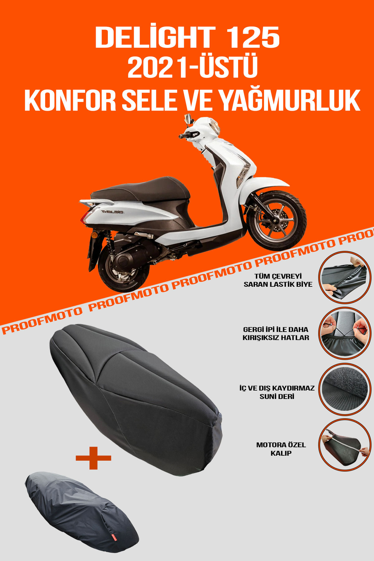 YAMAHA Delight (2021-2024) Konfor Sele Ve Yağmurluk Kılıfı