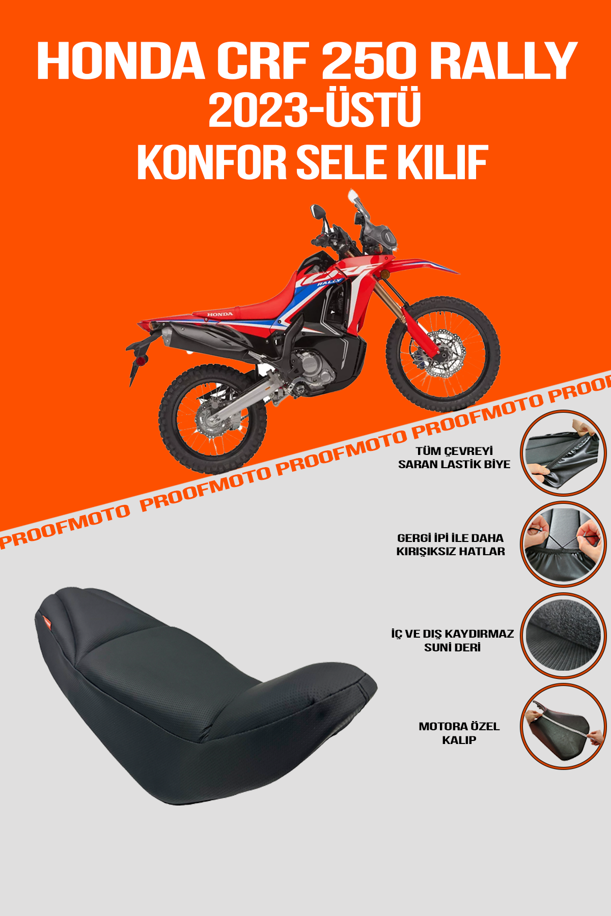 HONDA CRF 250 RALLY (2023 - ÜSTÜ) Konfor Sele Kılıf