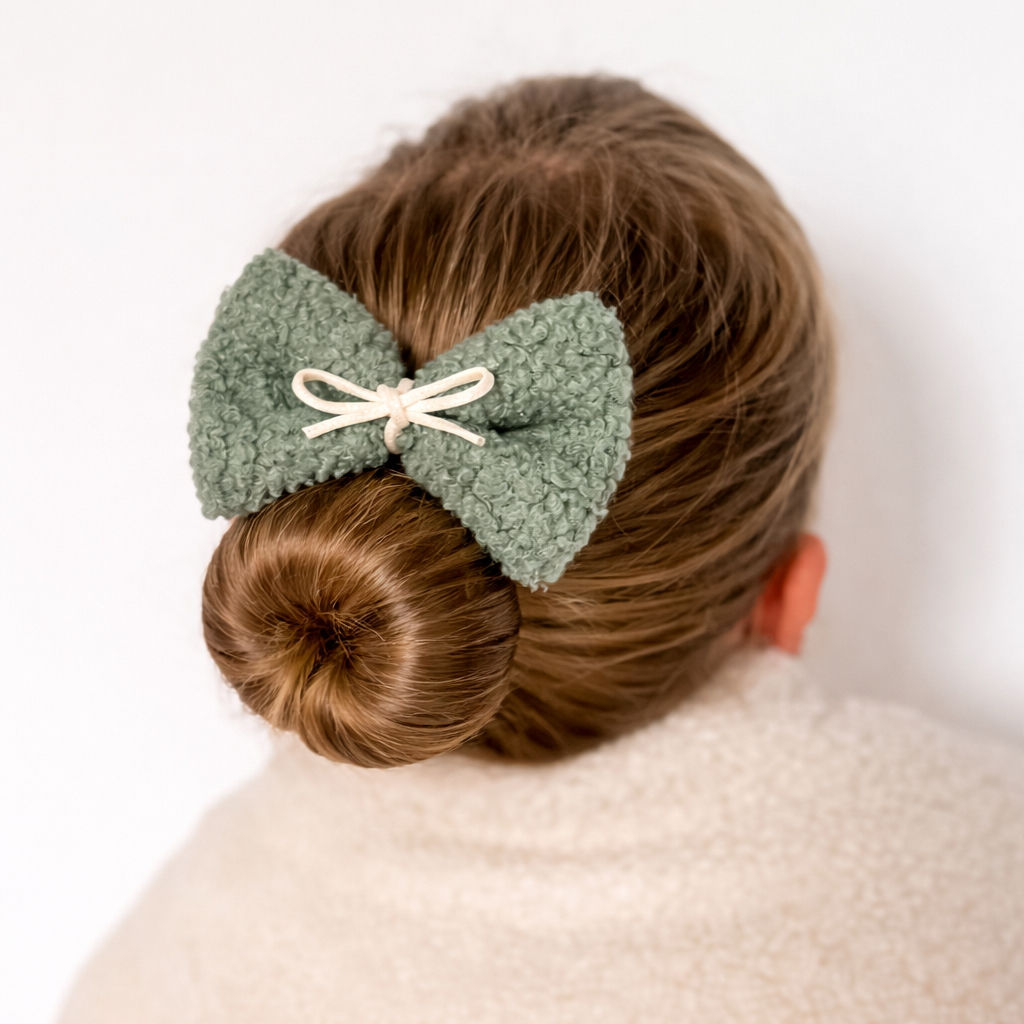 Sage green teddy bow