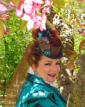 mary beth beautiful teal hat.JPG