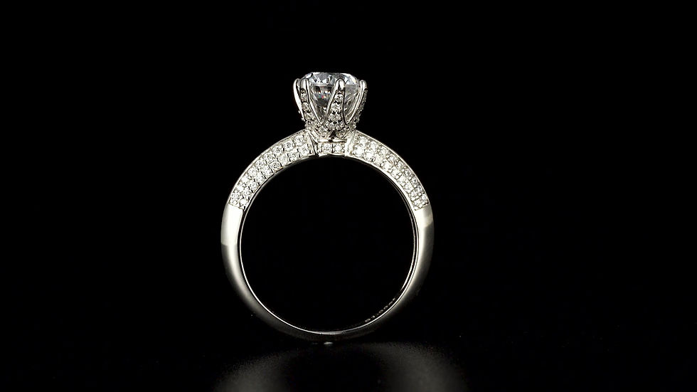 Thumbnail: Sabrina Ring | 14K 6.5 mm Lab Grown Diamonds White Gold over 925 Sterling Silver