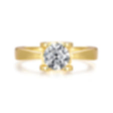Lucille Ring | 6.5mmLab Grown Diamond| 14K Yellow Gold over 925 Sterling Silver