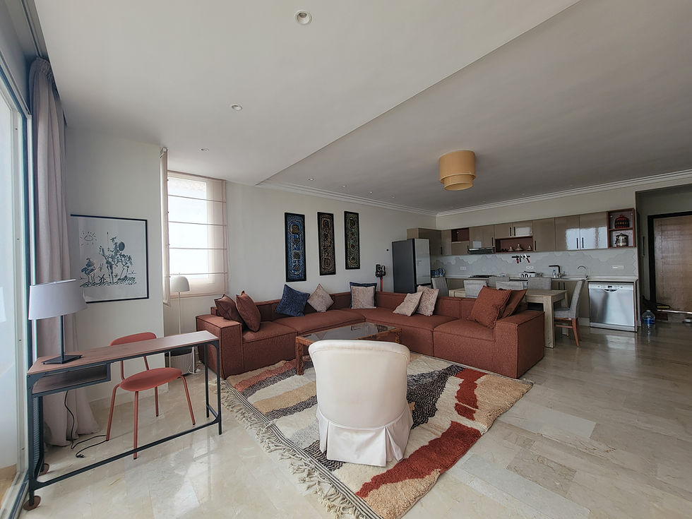 Thumbnail: Appartement meublé 3 chambres – Vue mer – Dar Bouazza