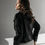 Miniaturbild: Oversized Damen Lederjacke mit Gürtel