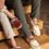 Miniaturbild: Handgefertigte Unisex Echtleder Topsider in milch, schwarz, braun, cognac