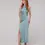 Miniaturbild: MINT Langes mintfarbenes Seidenslipkleid mit offenem Rücken