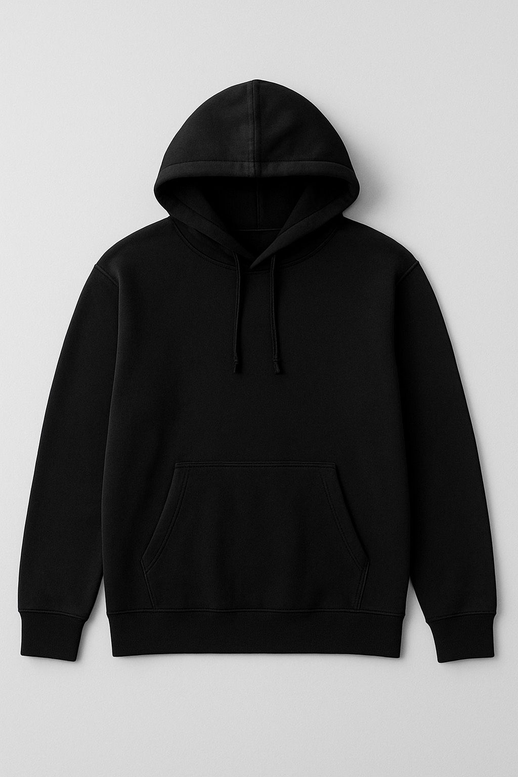 Black Pullover Hoodie With Design