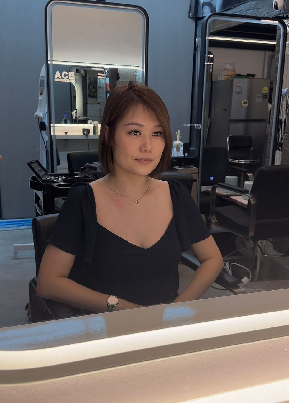 Short bob hair at ace hairdressing