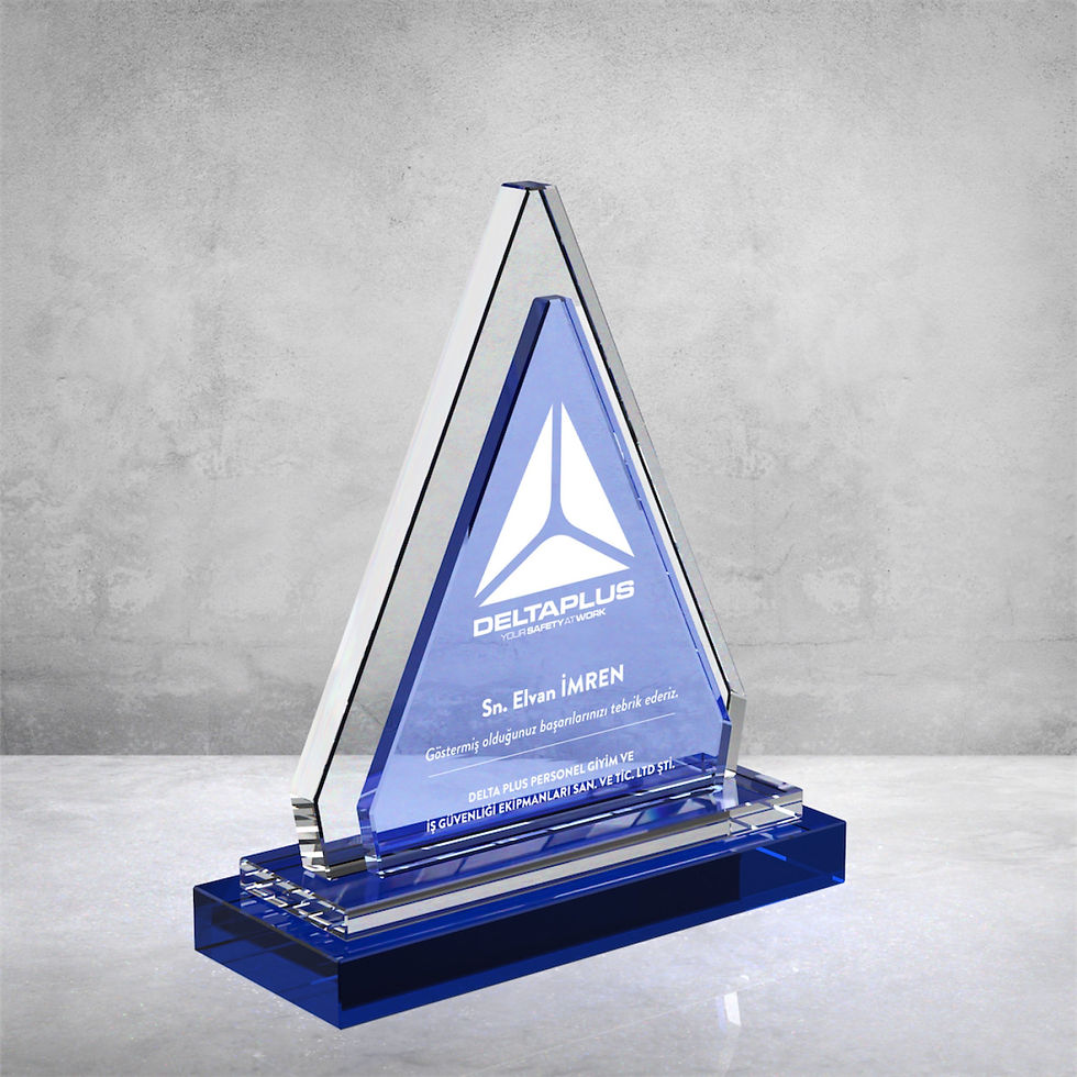 Blue VIP crystal shield gift, custom trophies, Trophy Award Clear Branded
