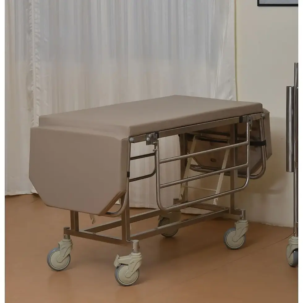 SS Foldable Stretcher SS With IV Rod 