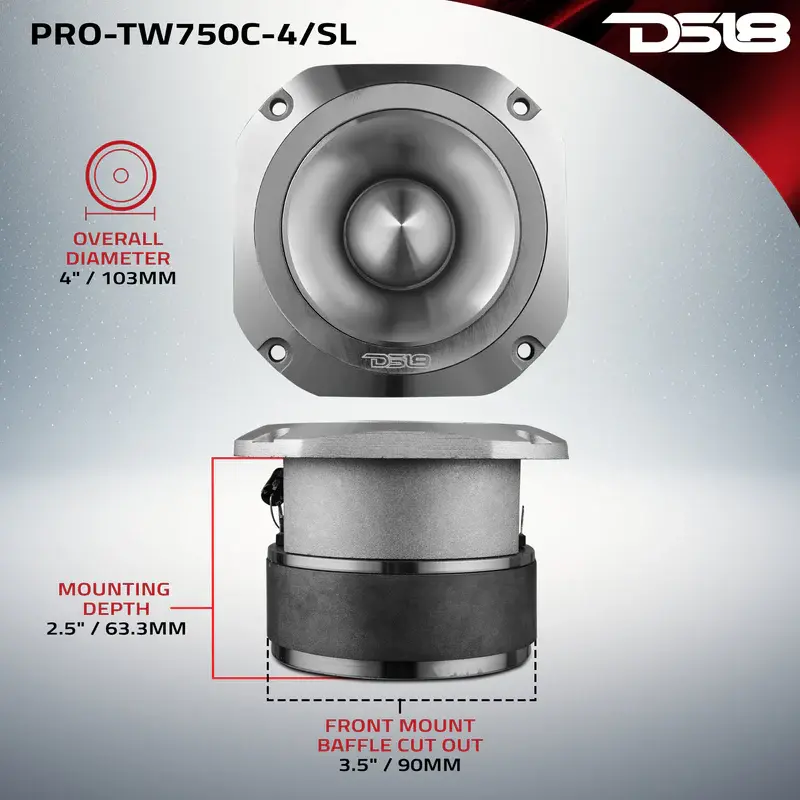 Thumbnail: 4" Super Bullet Tweeter with 1.5" Titanium Voice Coil and Oversized Ferrite Mag