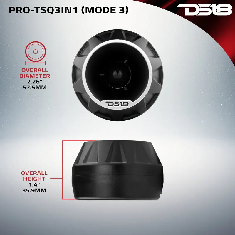 Thumbnail: 3" High Compression Neodymium Super Bullet Tweeter 100 Watts (PRO-TSQ3IN1)