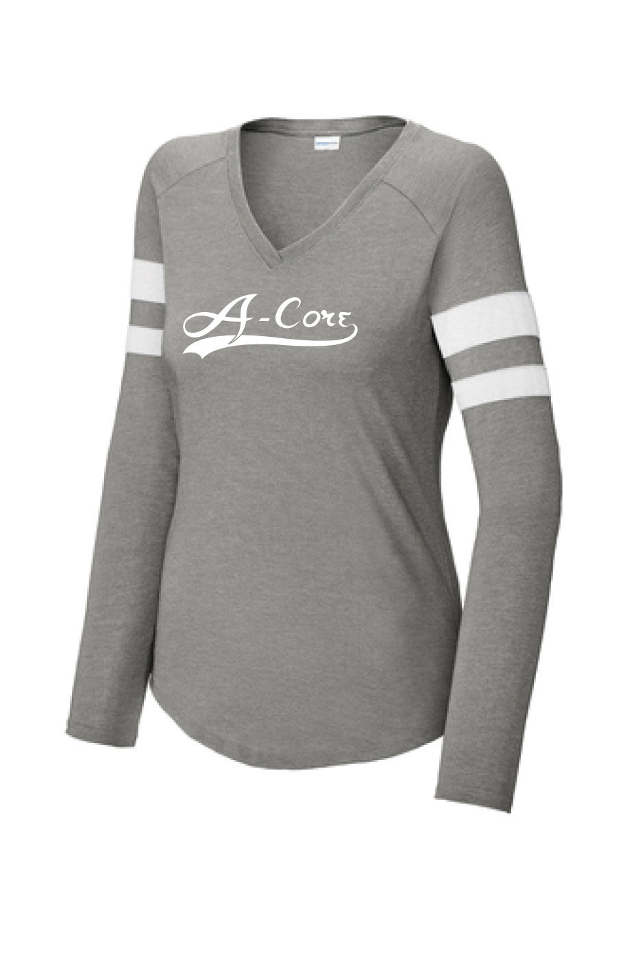 Thumbnail: LST6043 Sport-Tek® Ladies Halftime Stripe Long Sleeve V-Neck Tee