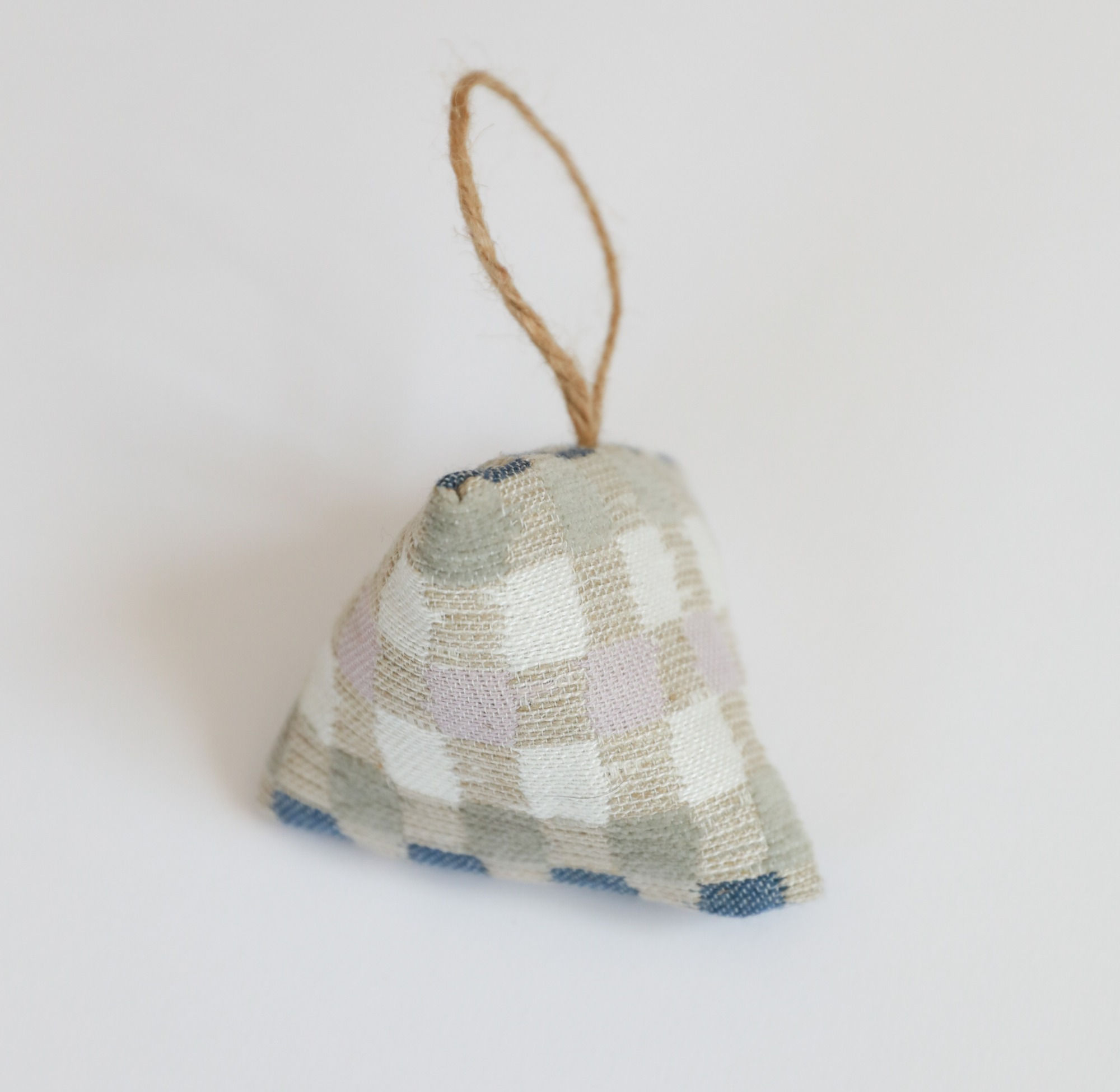 Heather Check Lavender Bag -Sand/blue