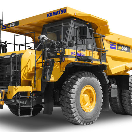 Komatsu HD605-10 rigid-frame haul truck, official Komatsu product photo
