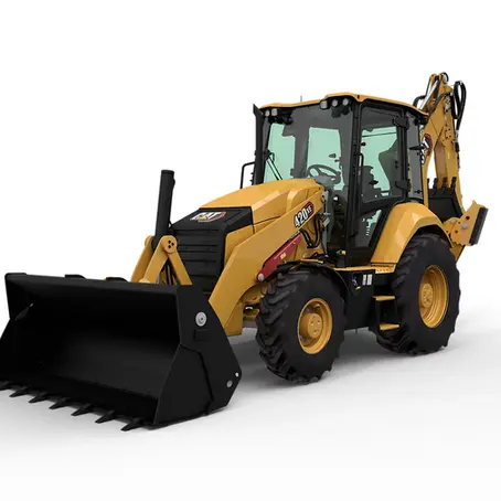 CAT 420 XE backhoe loader, official Caterpillar product photo