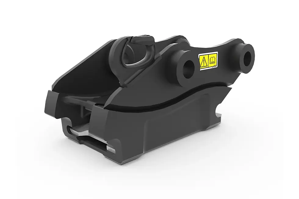 CAT S45 Pin Grabber LCS hydraulic coupler on a mini excavator, official Caterpillar product photo