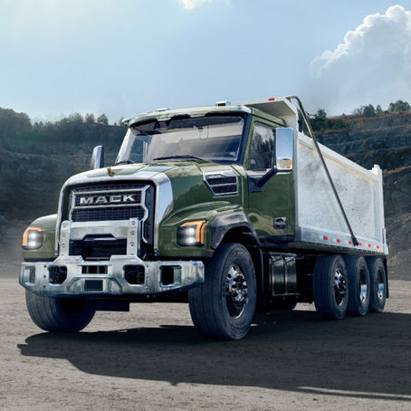 Mack Granite tri-axle dump truck, a common configuration for Appalachian coal and aggregate hauling. Photo: Mack Trucks.