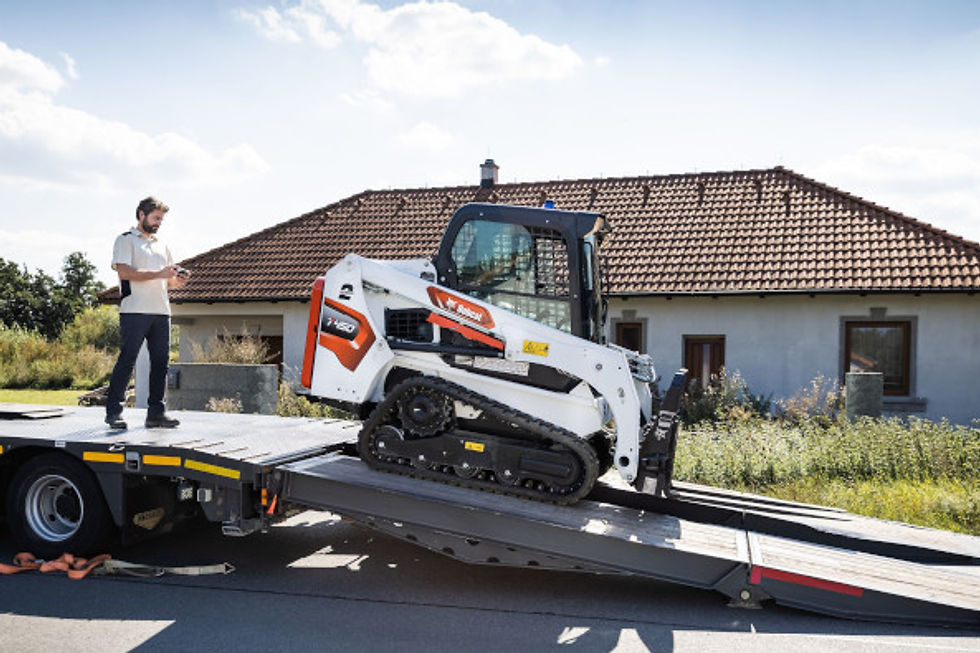 Bobcat MaxControl remote control app operating a compact loader
