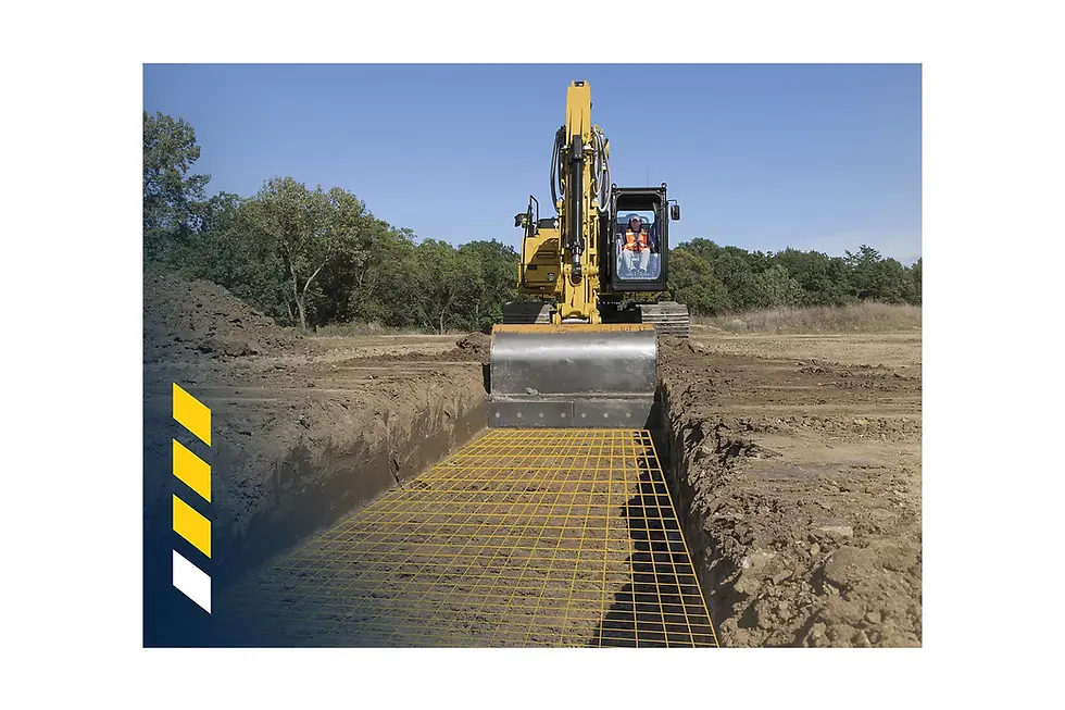CAT excavator equipped with CAT Grade 3D machine control technology on a jobsite