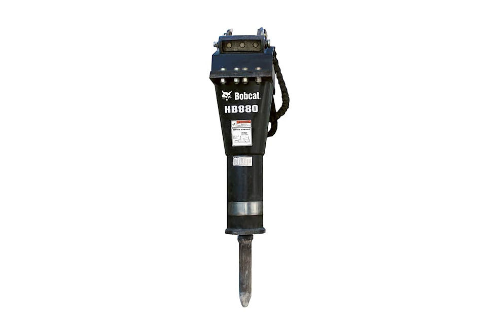 Bobcat hydraulic breaker attachment on a compact machine, official Bobcat product photo