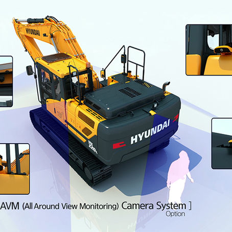 Diagram of Hyundai's original four-camera AAVM All-Around View Monitoring system layout