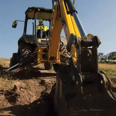 New Holland B110D backhoe loader, official New Holland Construction product photo