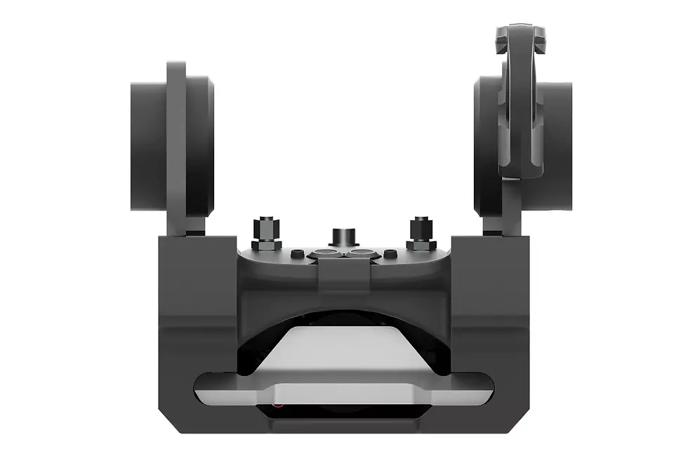 CAT S45 Pin Grabber LCS coupler front view detail, official Caterpillar product photo