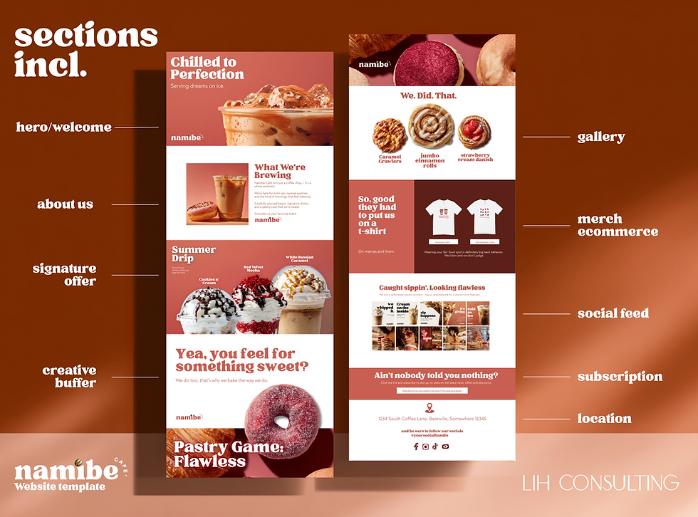 Thumbnail: The Luxe Lifestyle Namibe Cafe Website Template | Canva