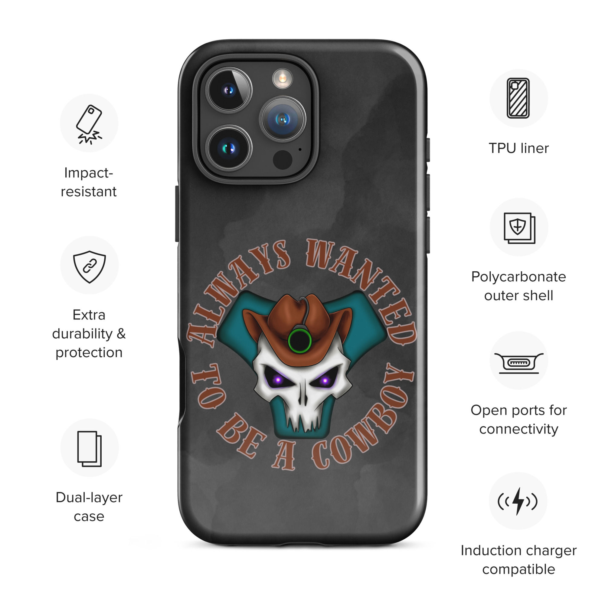 Tough Case for iPhone® Cowboy Dark