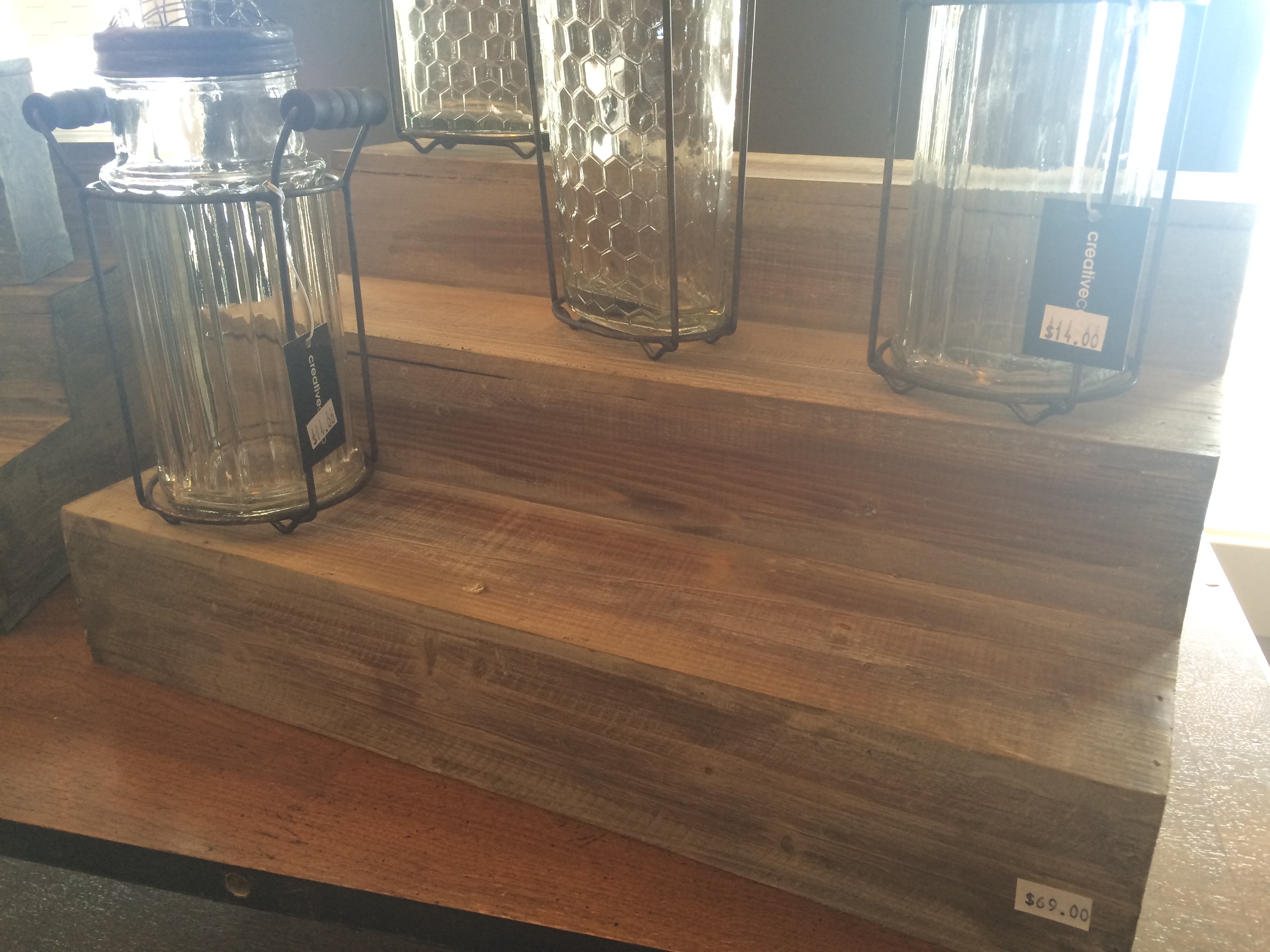 Wooden Step Display, $48
