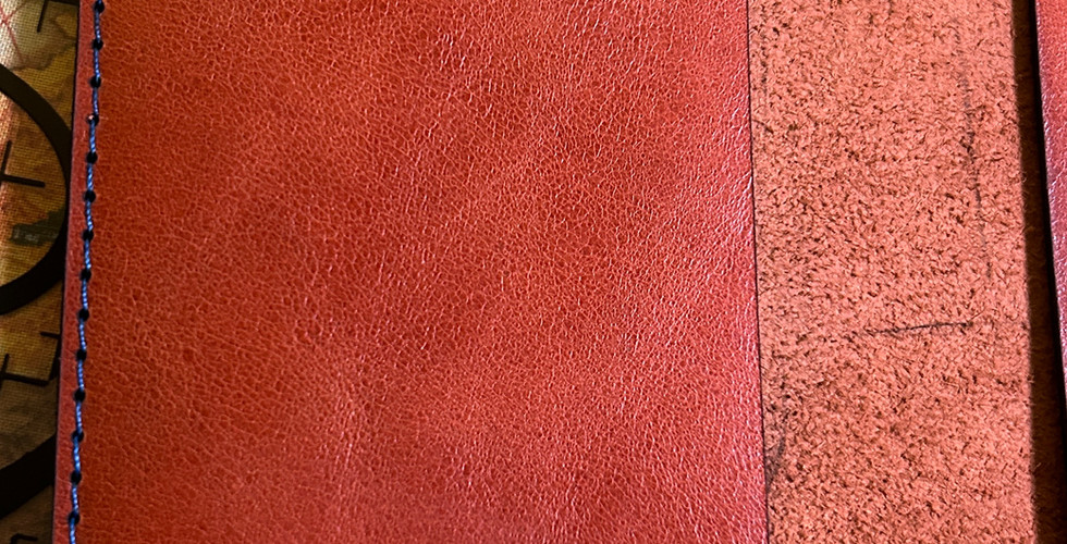inside of Real Authentic Leather Double Passport Wallet | Money Slot, personalizable